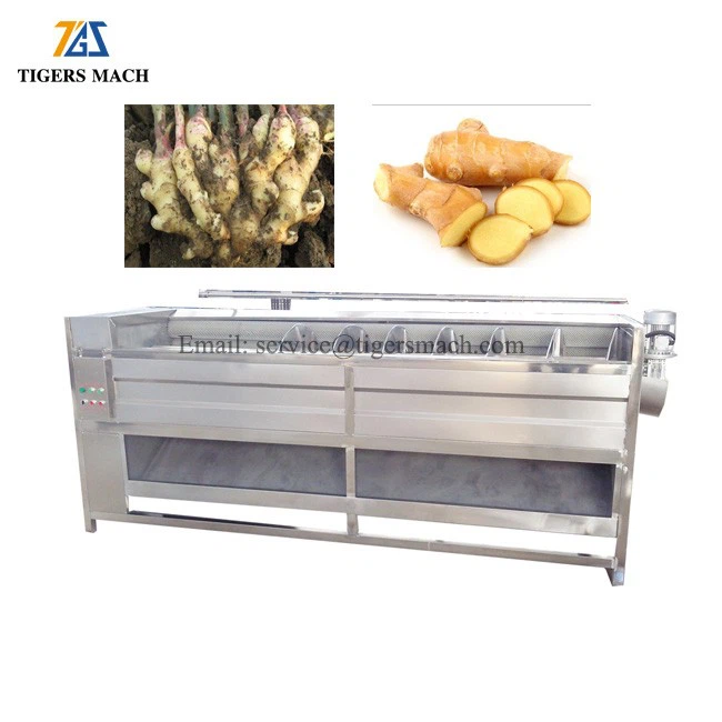 Efficiency brush potato washing and cleaning machine